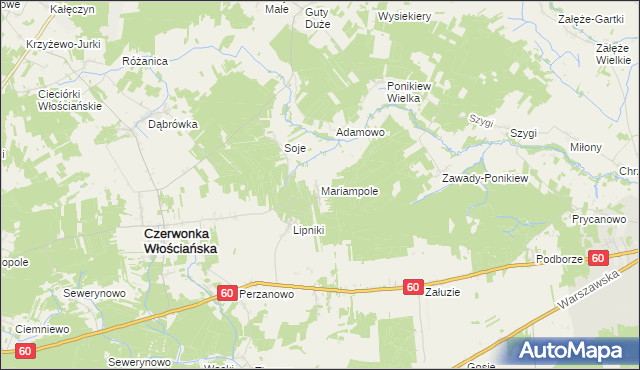 mapa Mariampole, Mariampole na mapie Targeo