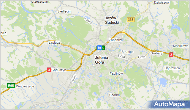 mapa Jelenia Góra, Jelenia Góra na mapie Targeo