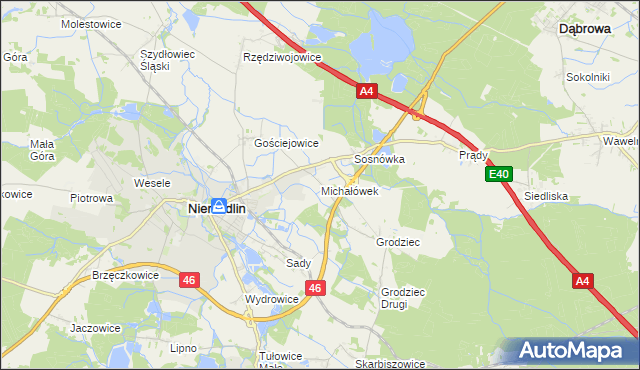 mapa Michałówek gmina Niemodlin, Michałówek gmina Niemodlin na mapie Targeo