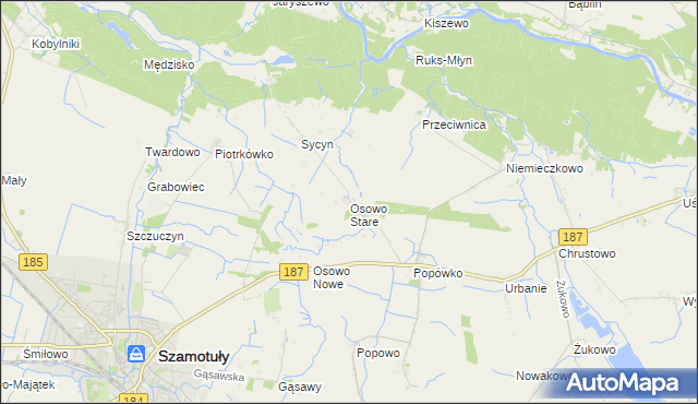 mapa Osowo Stare, Osowo Stare na mapie Targeo