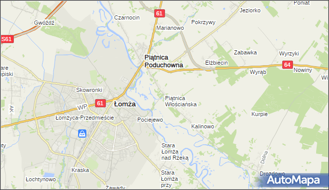 mapa Piątnica Włościańska, Piątnica Włościańska na mapie Targeo