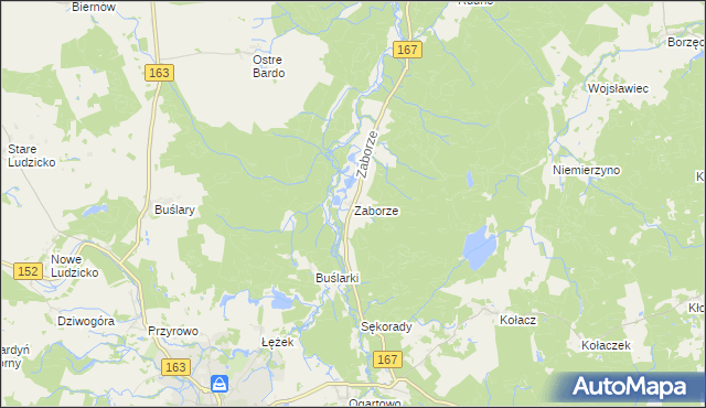 mapa Zaborze gmina Połczyn-Zdrój, Zaborze gmina Połczyn-Zdrój na mapie Targeo