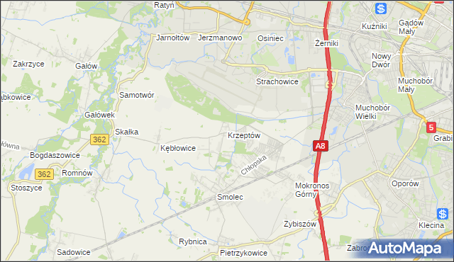 mapa Krzeptów, Krzeptów na mapie Targeo
