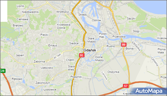 mapa Gdańska, Gdańsk na mapie Targeo