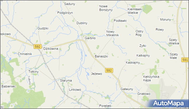 mapa Banaszki, Banaszki na mapie Targeo
