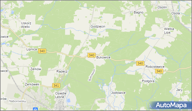 mapa Bukowice gmina Brzeg Dolny, Bukowice gmina Brzeg Dolny na mapie Targeo