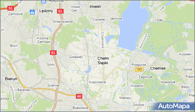 mapa Chełm Śląski, Chełm Śląski na mapie Targeo