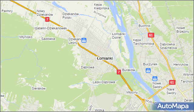 mapa Łomianki, Łomianki na mapie Targeo
