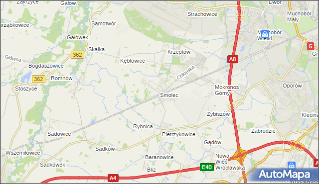 mapa Smolec, Smolec na mapie Targeo