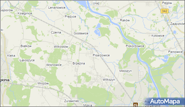 mapa Pisarzowice gmina Miękinia, Pisarzowice gmina Miękinia na mapie Targeo