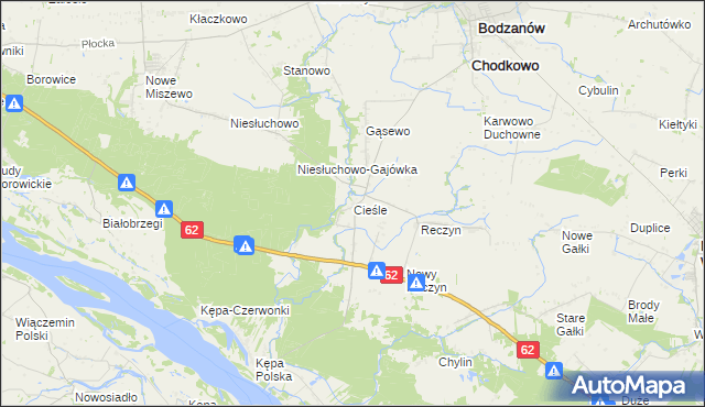 mapa Cieśle gmina Bodzanów, Cieśle gmina Bodzanów na mapie Targeo