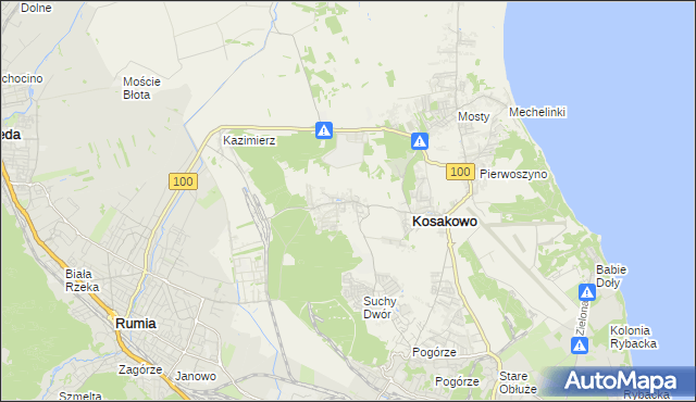 mapa Dębogórze, Dębogórze na mapie Targeo