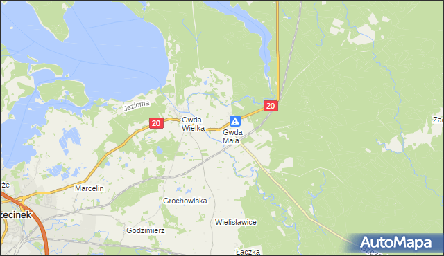 mapa Gwda Mała, Gwda Mała na mapie Targeo