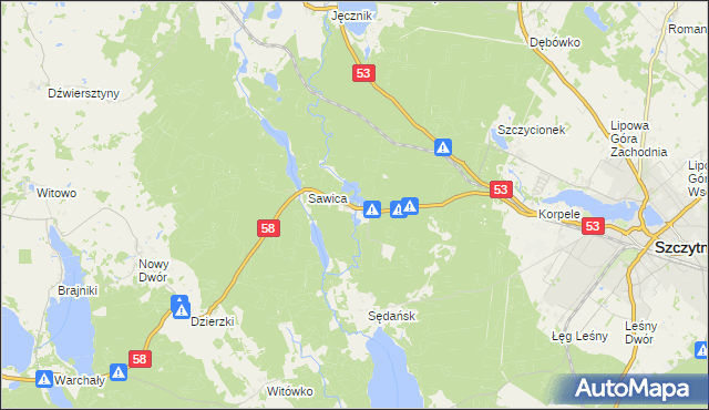 mapa Janowo gmina Szczytno, Janowo gmina Szczytno na mapie Targeo