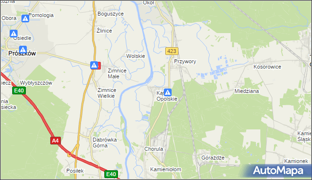 mapa Kąty Opolskie, Kąty Opolskie na mapie Targeo