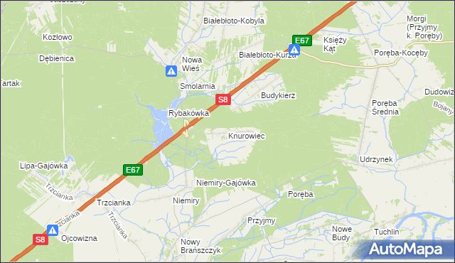 mapa Knurowiec, Knurowiec na mapie Targeo