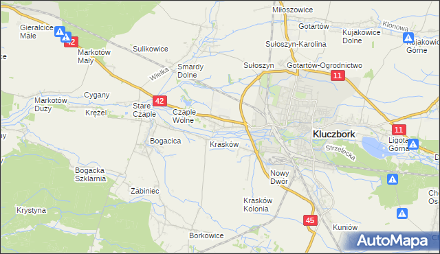 mapa Ligota Dolna gmina Kluczbork, Ligota Dolna gmina Kluczbork na mapie Targeo