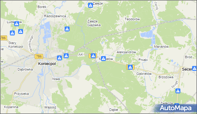 mapa Michałów gmina Koniecpol, Michałów gmina Koniecpol na mapie Targeo