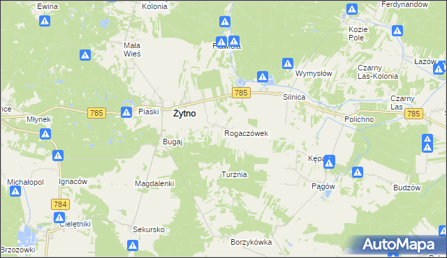 mapa Rogaczówek, Rogaczówek na mapie Targeo