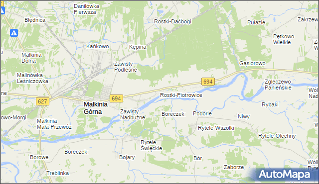 mapa Rostki-Piotrowice, Rostki-Piotrowice na mapie Targeo