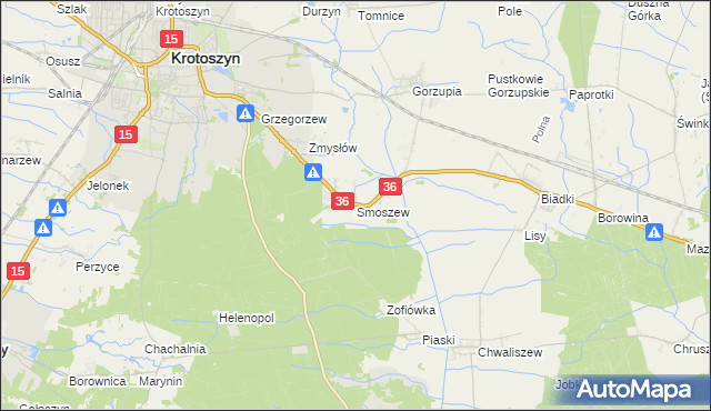 mapa Smoszew, Smoszew na mapie Targeo