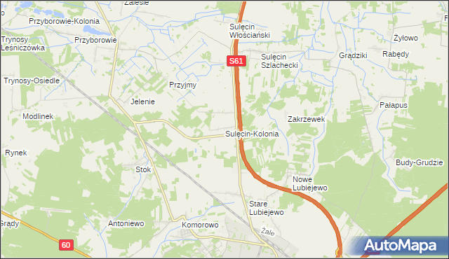mapa Sulęcin-Kolonia, Sulęcin-Kolonia na mapie Targeo