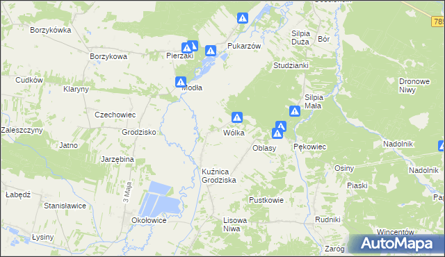 mapa Wólka gmina Koniecpol, Wólka gmina Koniecpol na mapie Targeo