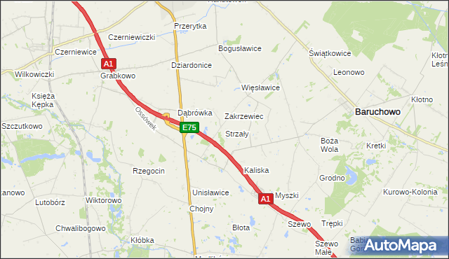 mapa Strzały, Strzały na mapie Targeo