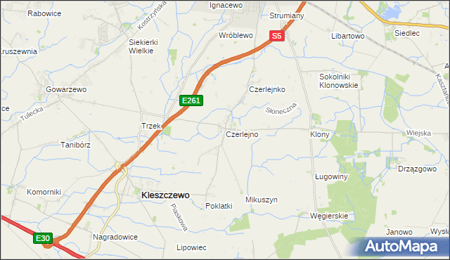 mapa Czerlejno, Czerlejno na mapie Targeo