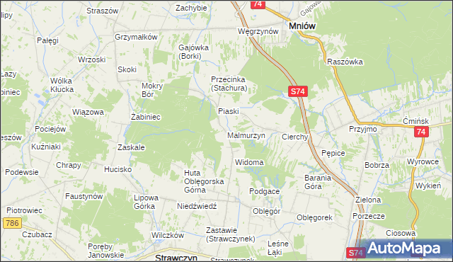 mapa Malmurzyn, Malmurzyn na mapie Targeo