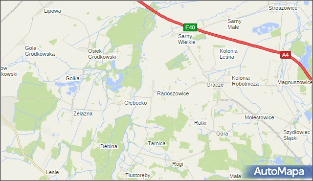 mapa Radoszowice, Radoszowice na mapie Targeo