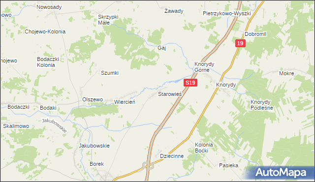 mapa Starowieś gmina Boćki, Starowieś gmina Boćki na mapie Targeo