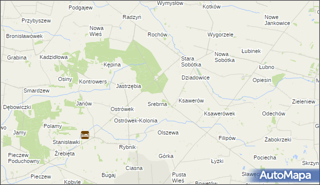 mapa Aleksandrówek gmina Grabów, Aleksandrówek gmina Grabów na mapie Targeo