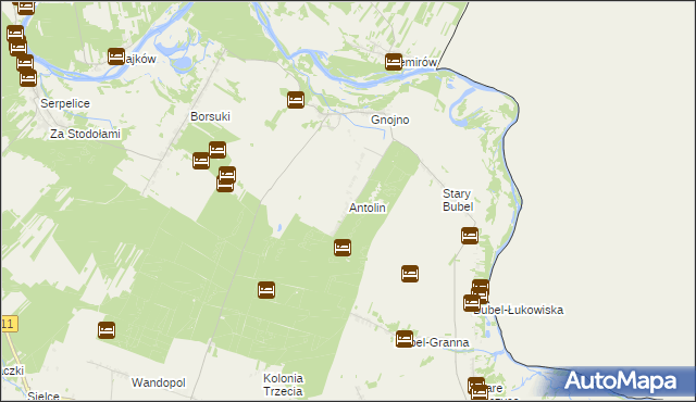 mapa Antolin gmina Konstantynów, Antolin gmina Konstantynów na mapie Targeo