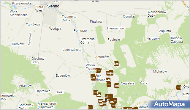 mapa Antoniów gmina Bałtów, Antoniów gmina Bałtów na mapie Targeo