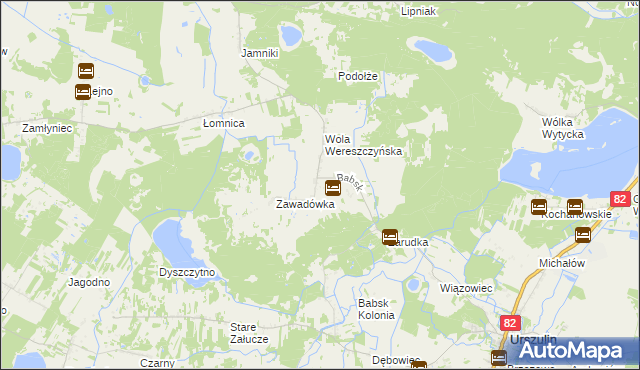mapa Babsk gmina Urszulin, Babsk gmina Urszulin na mapie Targeo