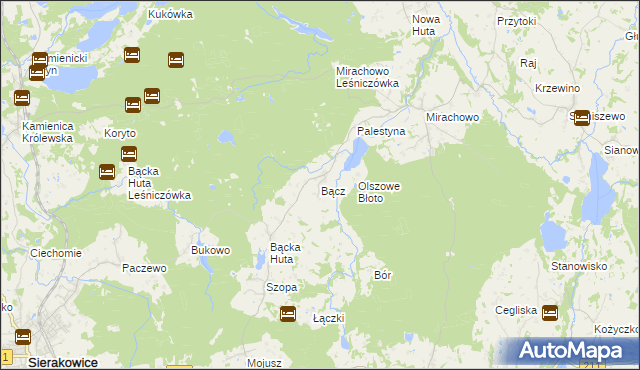mapa Bącz, Bącz na mapie Targeo