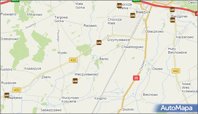 mapa Bardo gmina Września, Bardo gmina Września na mapie Targeo