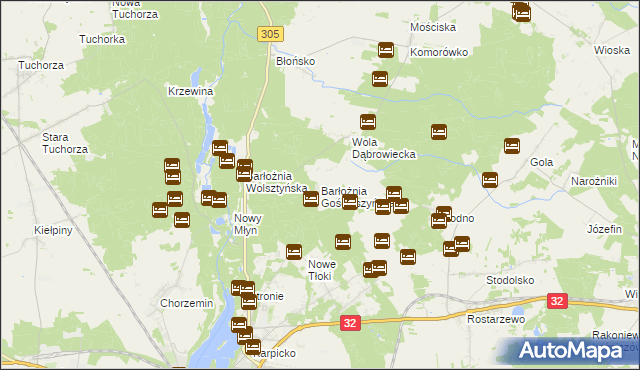 mapa Barłożnia Gościeszyńska, Barłożnia Gościeszyńska na mapie Targeo
