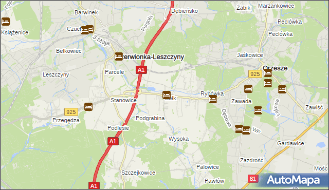 mapa Bełk gmina Czerwionka-Leszczyny, Bełk gmina Czerwionka-Leszczyny na mapie Targeo