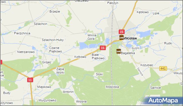 mapa Białe Piątkowo, Białe Piątkowo na mapie Targeo