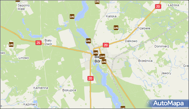 mapa Biały Bór powiat szczecinecki, Biały Bór powiat szczecinecki na mapie Targeo