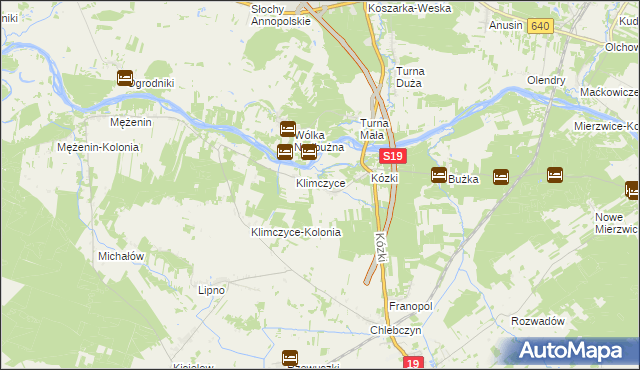 mapa Binduga gmina Sarnaki, Binduga gmina Sarnaki na mapie Targeo