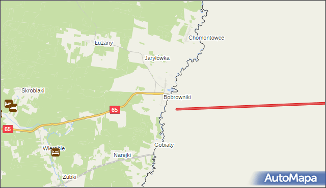 mapa Bobrowniki gmina Gródek, Bobrowniki gmina Gródek na mapie Targeo