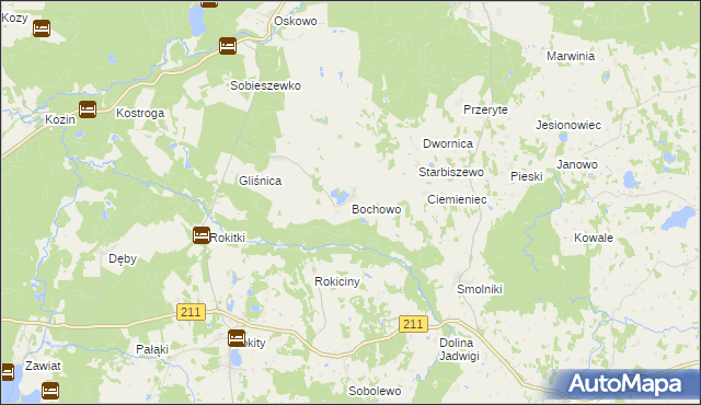 mapa Bochowo, Bochowo na mapie Targeo