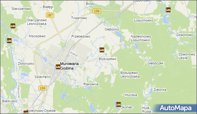 mapa Boduszewo, Boduszewo na mapie Targeo