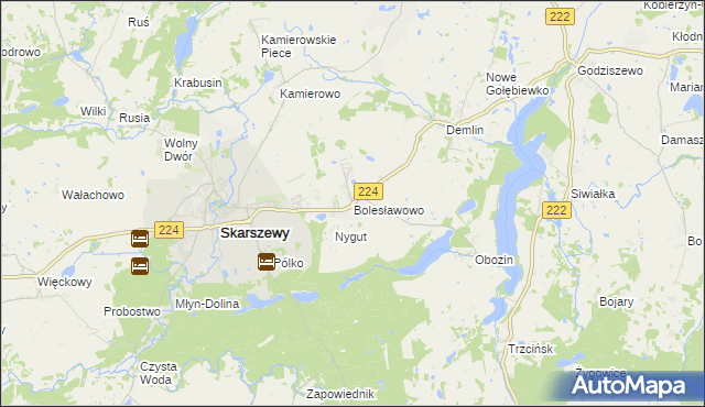 mapa Bolesławowo gmina Skarszewy, Bolesławowo gmina Skarszewy na mapie Targeo