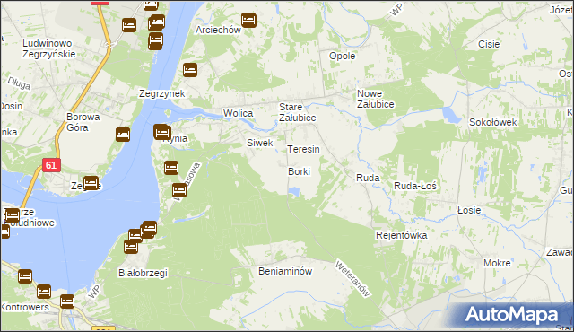 mapa Borki gmina Radzymin, Borki gmina Radzymin na mapie Targeo