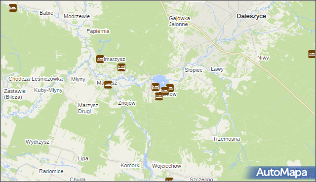 mapa Borków gmina Daleszyce, Borków gmina Daleszyce na mapie Targeo