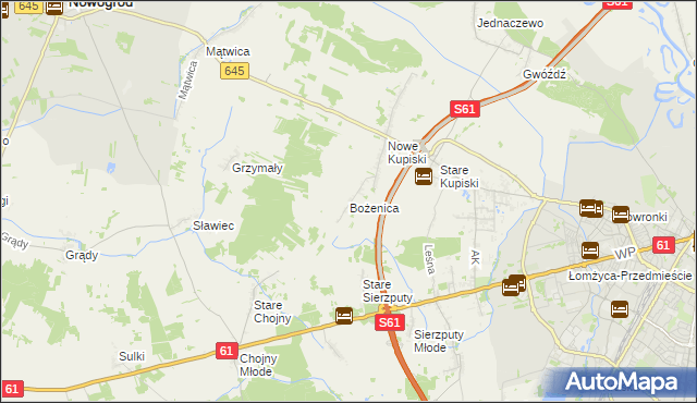 mapa Bożenica, Bożenica na mapie Targeo